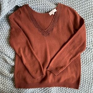 Sezane cinnamon brown wool cashmere sweater